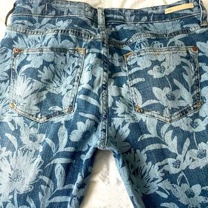 Pilcro Floral Denim Slim Boyfriend Jean